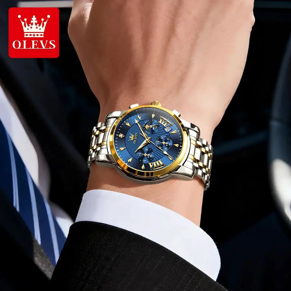 Olevs Mens Stainless Moon Phase Watch — product image 4