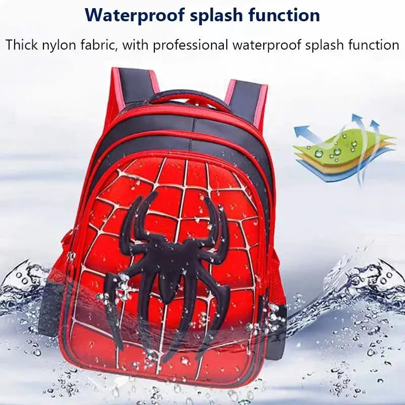 3D Cartoon Spider Backpack Set For Boys Cute School Bag