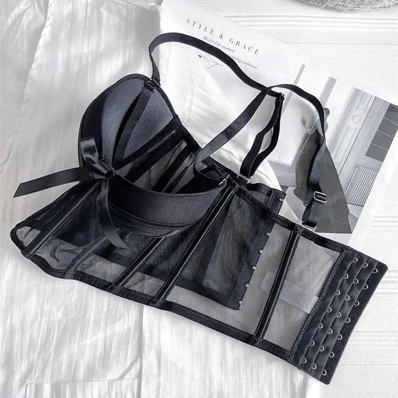 Sensual Lace Bra and Mesh Underwear Set Elegant Lingerie