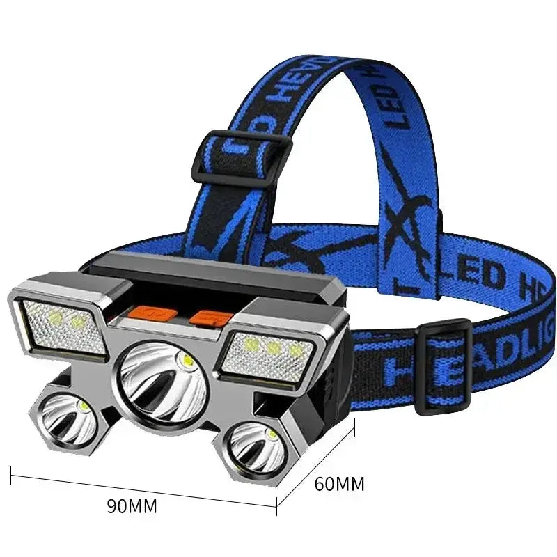 USB Rechargeable Headlamp 5 LED Portable Headlight Torch - OurLum.com