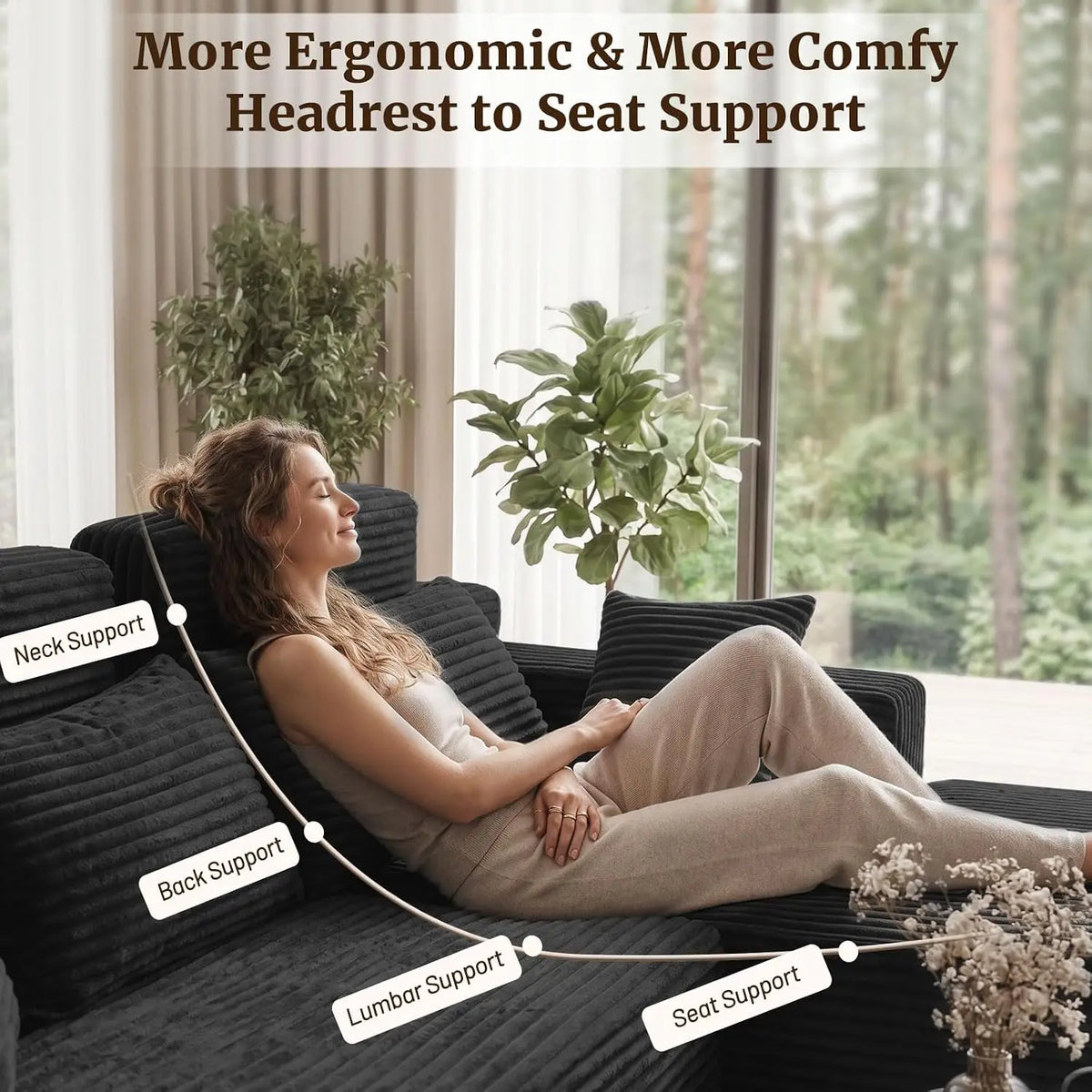High Back Upholstered Couch