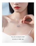 Four-Leaf Clover Foldable Sterling Silver Clavicle Chain