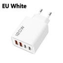 120W USB Charger - 4 Port Fast Wall Adapter