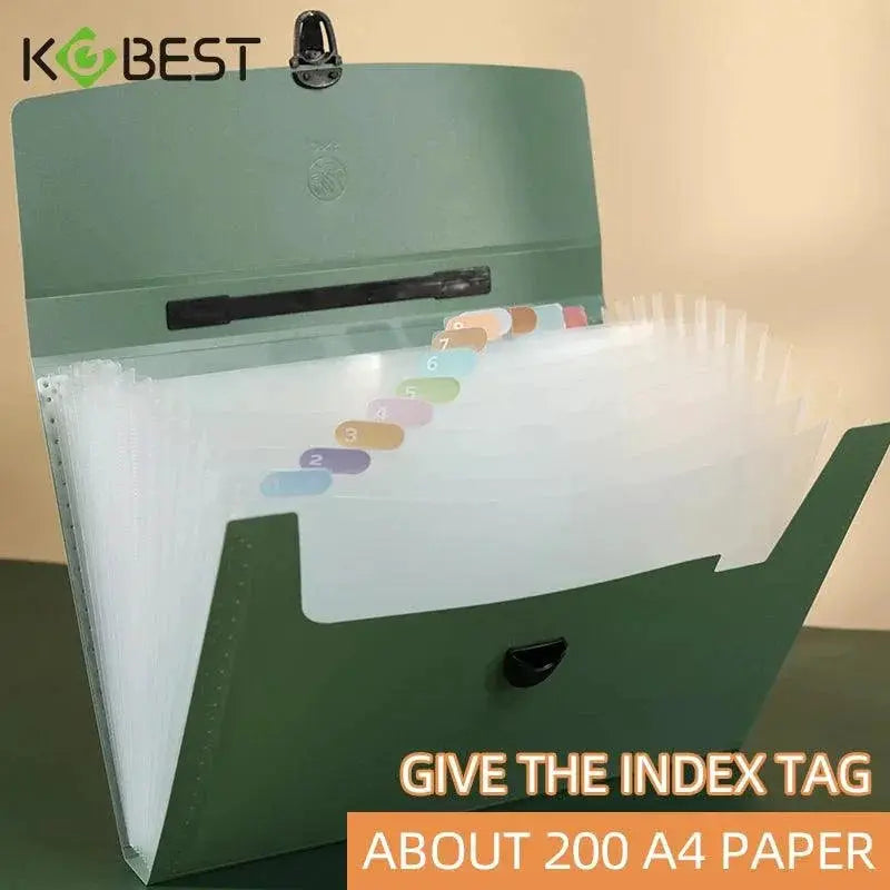 A4 File Folder 13 Layers PP Fashion Storage Bag Organizer