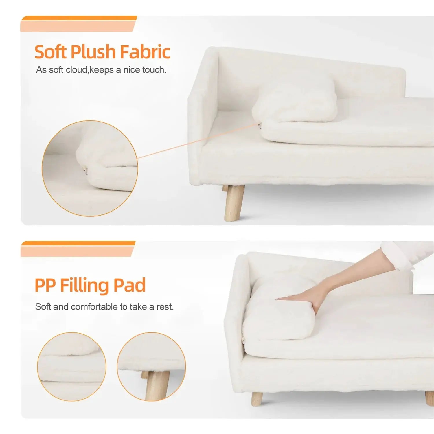 Nordic Elevated Pet Bed Stool With Cozy Pad For Small Pets