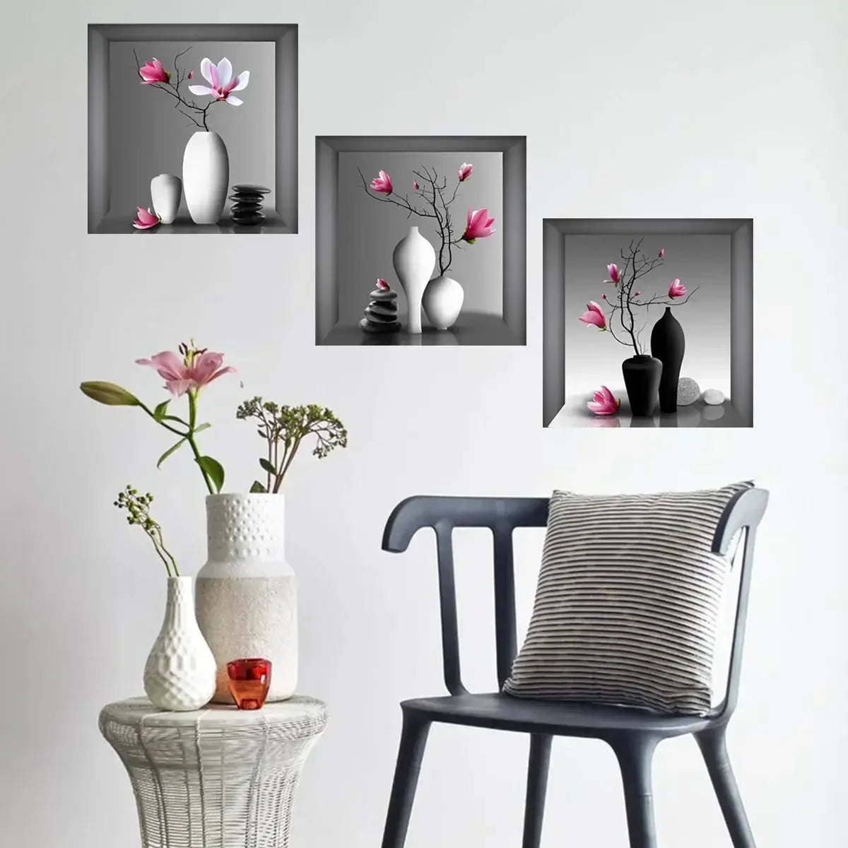 3D Potted Plant Wall Art Stickers for Home Decor Ideas