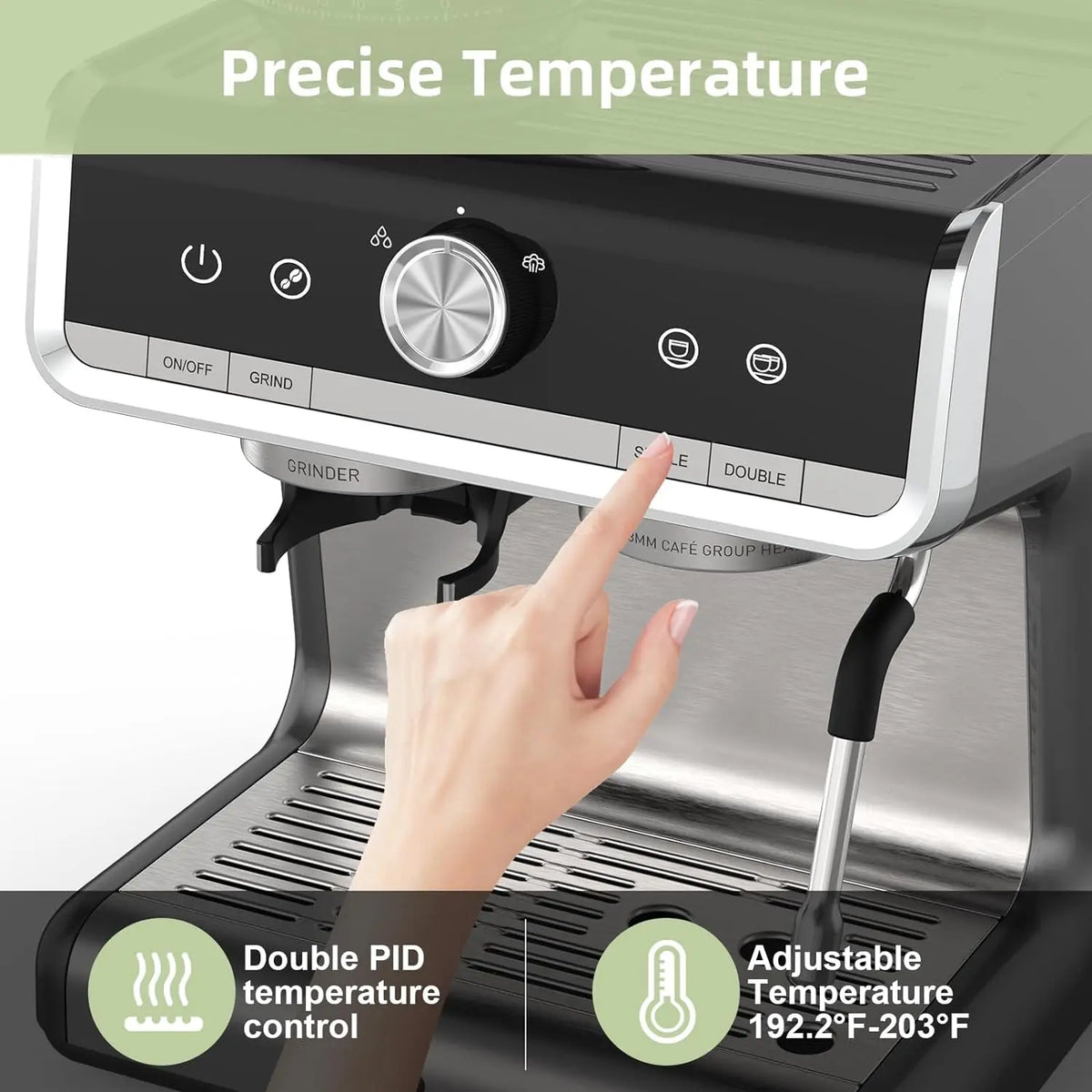 Espresso Coffee Machine with Grinder, Semi-Automatic Espresso — product view 5
