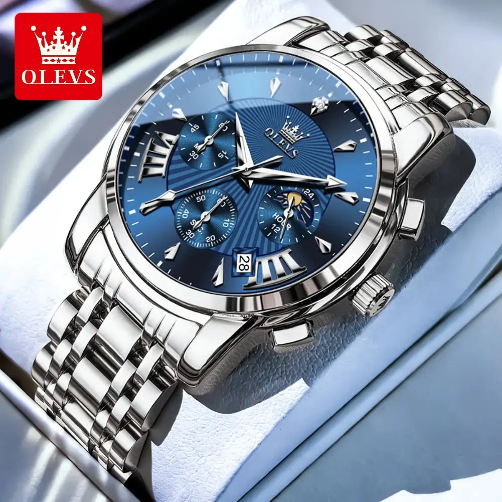 Olevs Mens Stainless Moon Phase Watch — product image 11