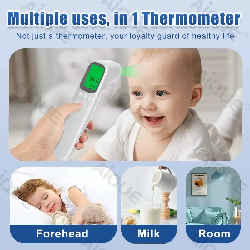 AiQUE Fast Fever Silent Clinical Termometrs Digital Children Medical Household Non-contact Frontal High Temperature Warning