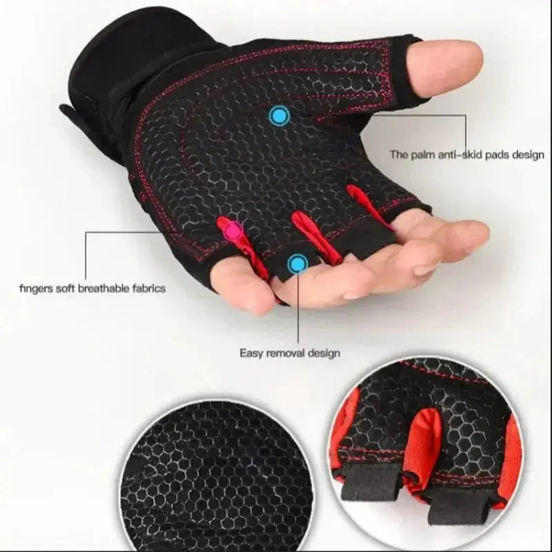 Fitness Half Finger Gloves For Men And Women Wrist Guard Set