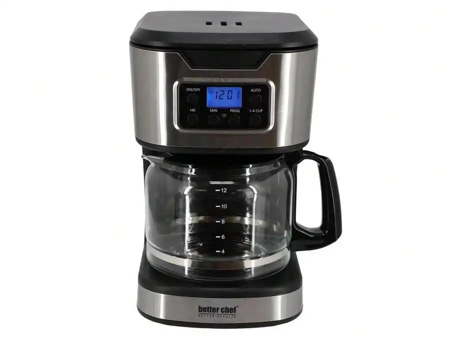 Programmable Coffee Maker In Black With Stainless Steel Accents — product view 2