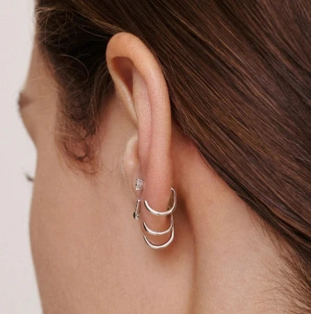 Moissanite Earrings in Sterling Silver — product view 5