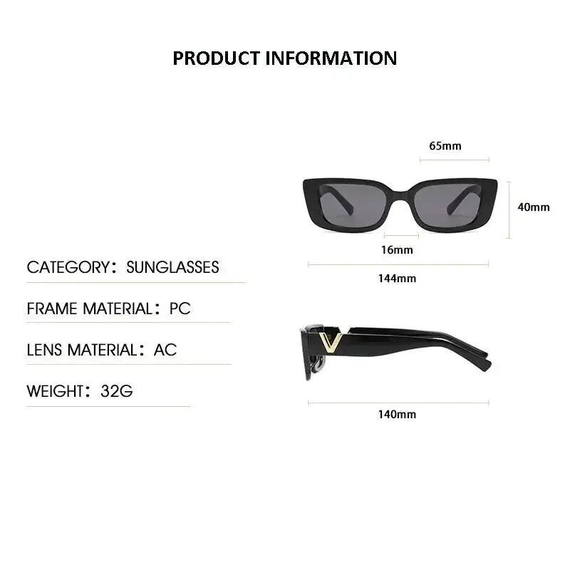 Retro Rectangle Sunglasses Women Brand Designer Vintage