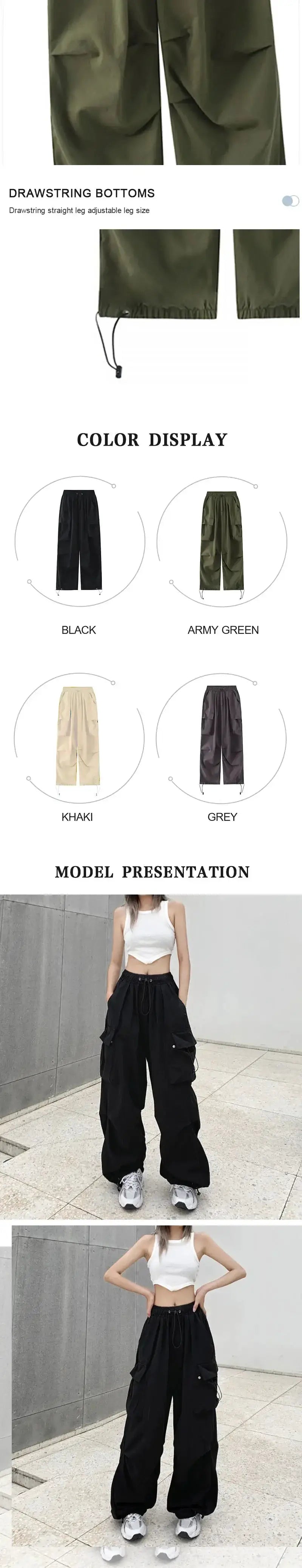 Back To School Women Wide Leg Hip Hop Pants American Style