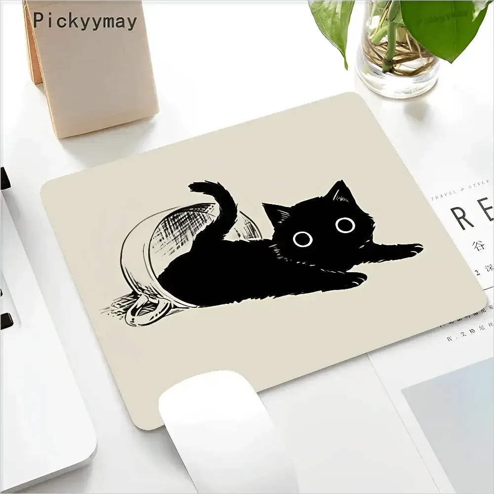Black Cat Gaming Mousepad Desk Mat for Work and Play