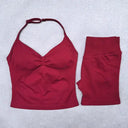 Women Yoga Set Backless Halter High Waist Seamless