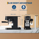 Espresso Machine , Compact Espresso Maker with Steam Milk Frother