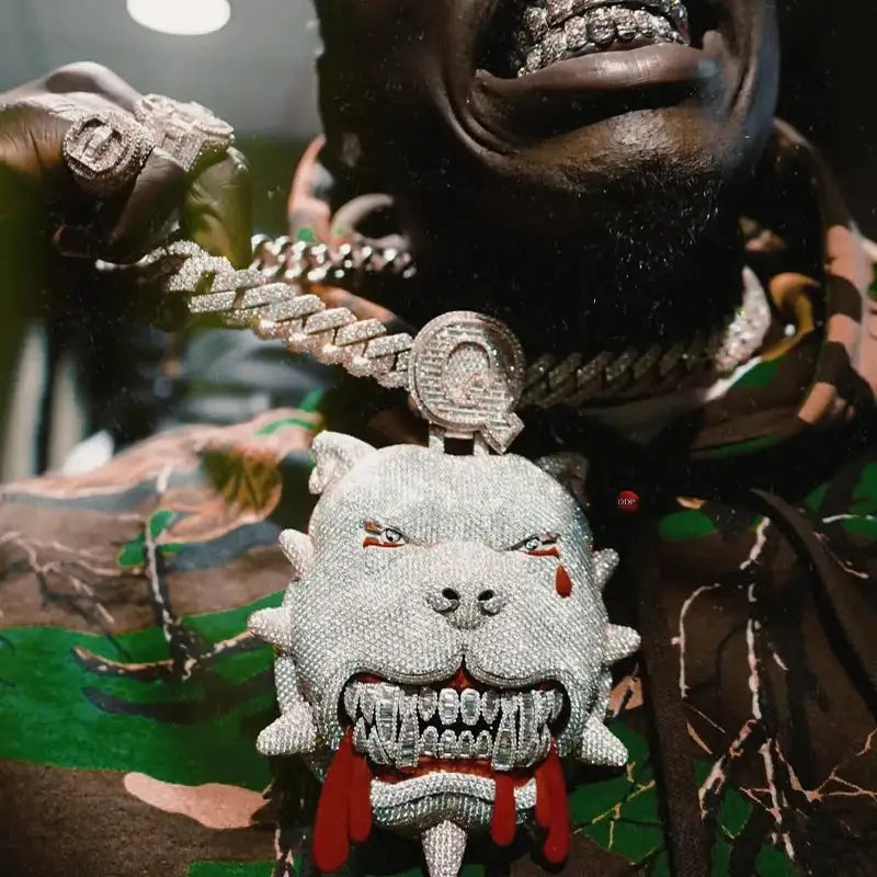 Bulldog Hip Hop Pendant Necklace — product image 1