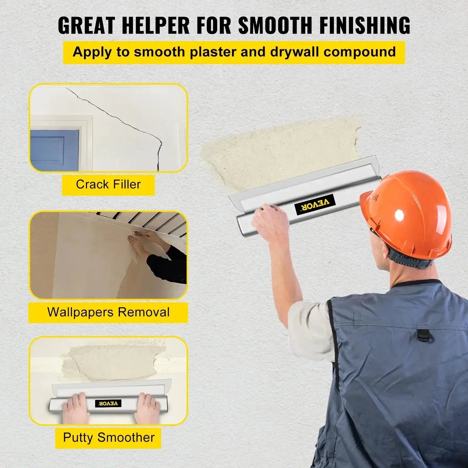 VEVOR Drywall Skimming Blade Smoothing Putty Scraper Tools