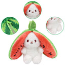 Cute Fruit Rabbit Stuffed Animals Transform Cuddly Bunny Plush Toy
