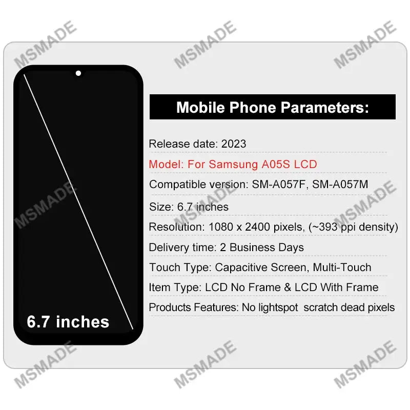 Samsung Galaxy A05s LCD Touch Screen