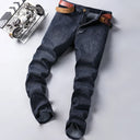 Fashion Classic Blue Black Denim Trousers Men's Jeans