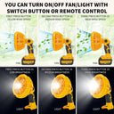 Remote-Controlled Portable Jobsite Fan with LED Light