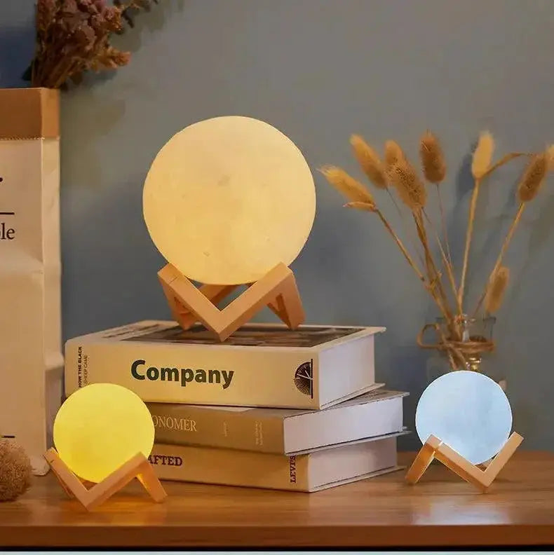Moon Lamp 3D Printed LED Night Light For Kids Decor