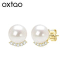 Pearl Stud Earrings Gold Filled