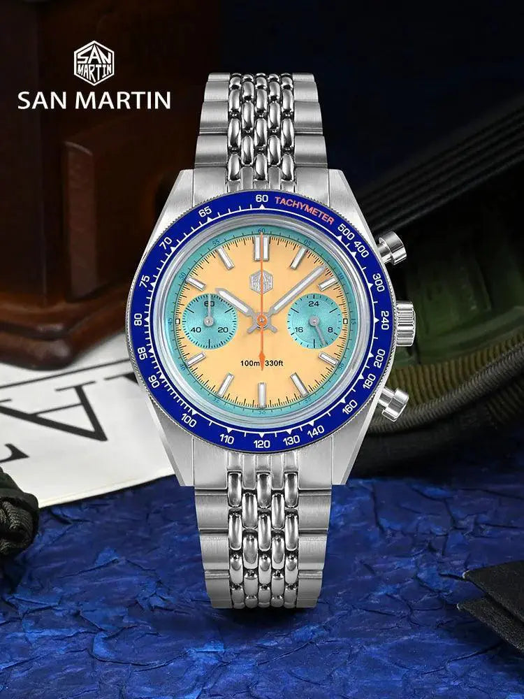 San Martin Chronograph Quartz Watch Sporty Elegance