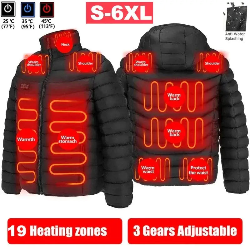 Men Heated Jacket Electric Heating 19 11 9 Areas Warm Coat