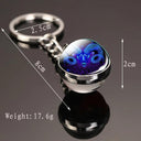Zodiac Glass Ball Keychain Stylish Astrology Accessory