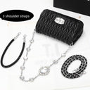 Glam Rhinestone Leather Crossbody Bag Elegant Underarm Carry