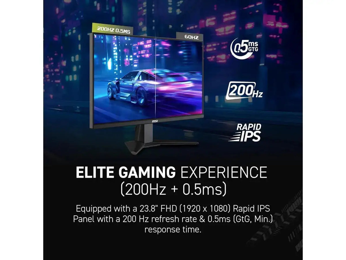 MSI 27" Full HD 200Hz IPS with Adaptive-Sync 0.5ms HDR Ready Ai Vision Gaming Computer Monitor MAG274F