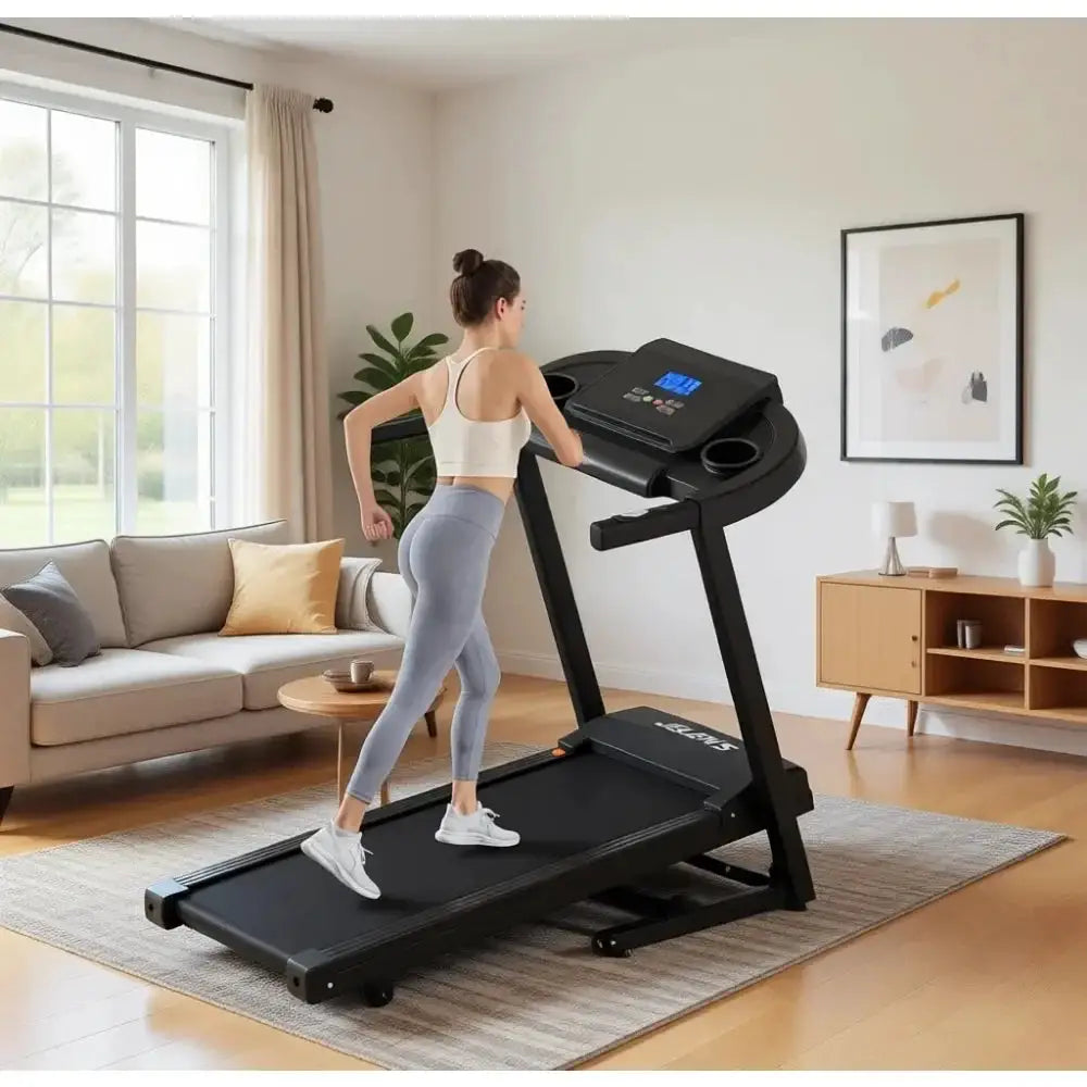 Home Treadmill with 0-15% Incline, Foldable Walking Pad, 330LBS Capacity and Pulse Sensors
