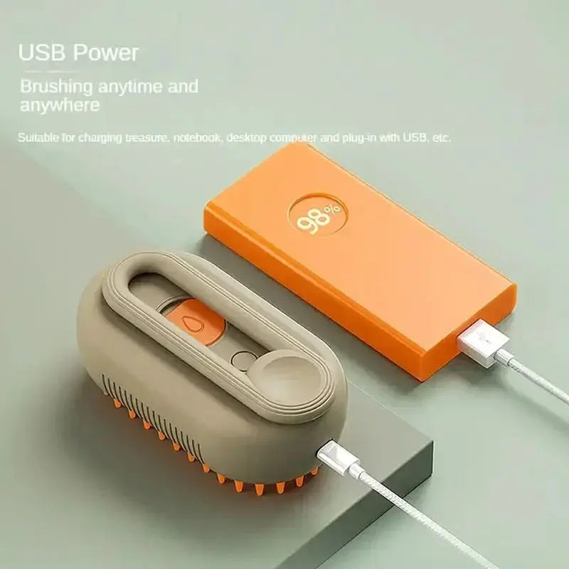 Steamy Dog Brush Electric Spray Cat Hair 3 In 1 Tool