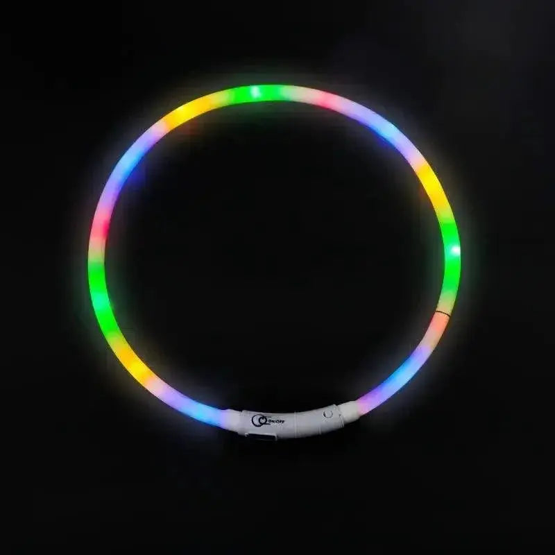 Led Dog Collar USB Charge Night Glow Safety Pet Accessory