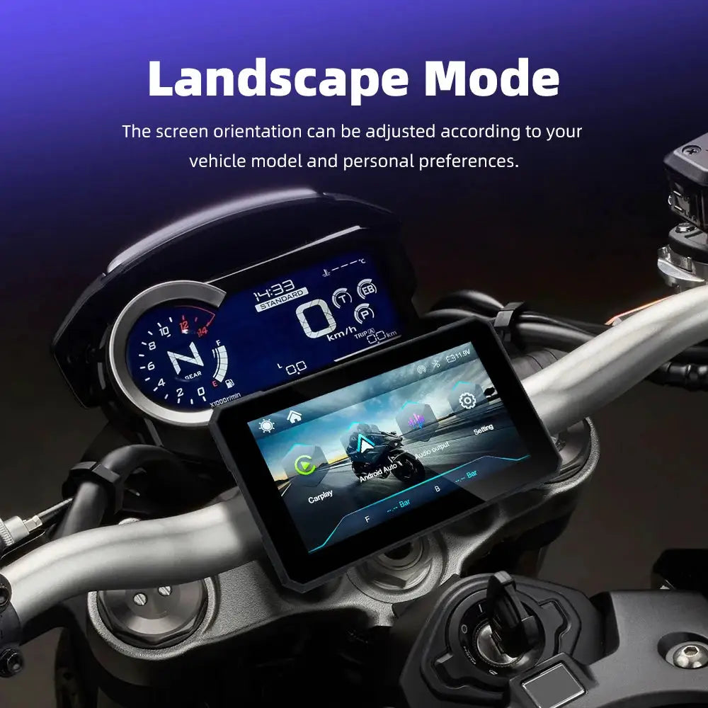 EKIY Wireless CarPlay Moto Android Auto 5.0 inch Portable Digital Dashboard GPS Motorcycle Navigation Removable Display Screen
