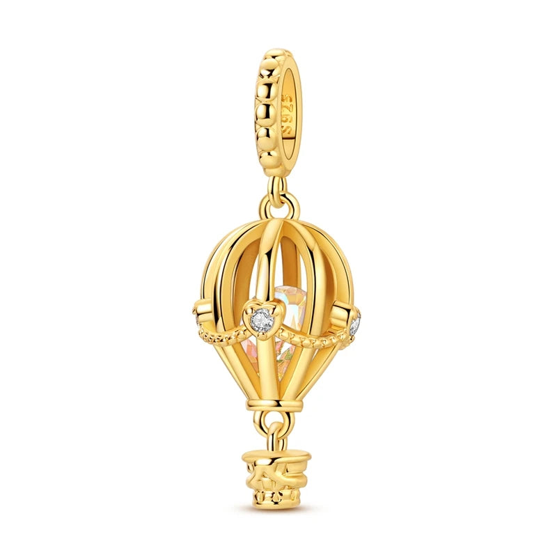 Charm Bead Pendent Silver Gold