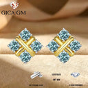 Moissanite Earrings In Sterling Pair