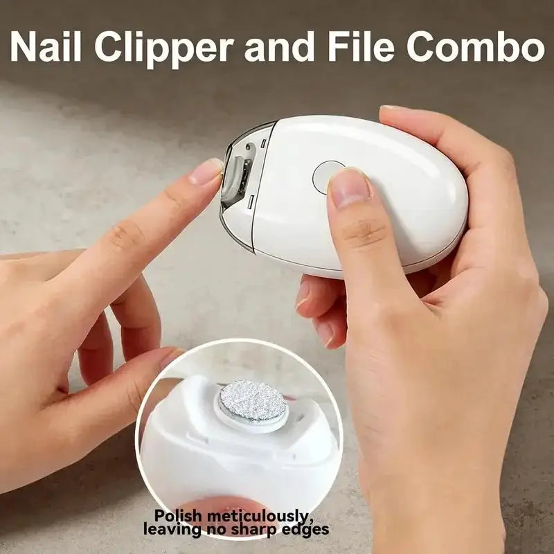 2 IN 1 Electric Nail Trimmer With LED Light Automatic Nail Grinder For Baby Adult Portable Mini Manicure Nail Care Tool