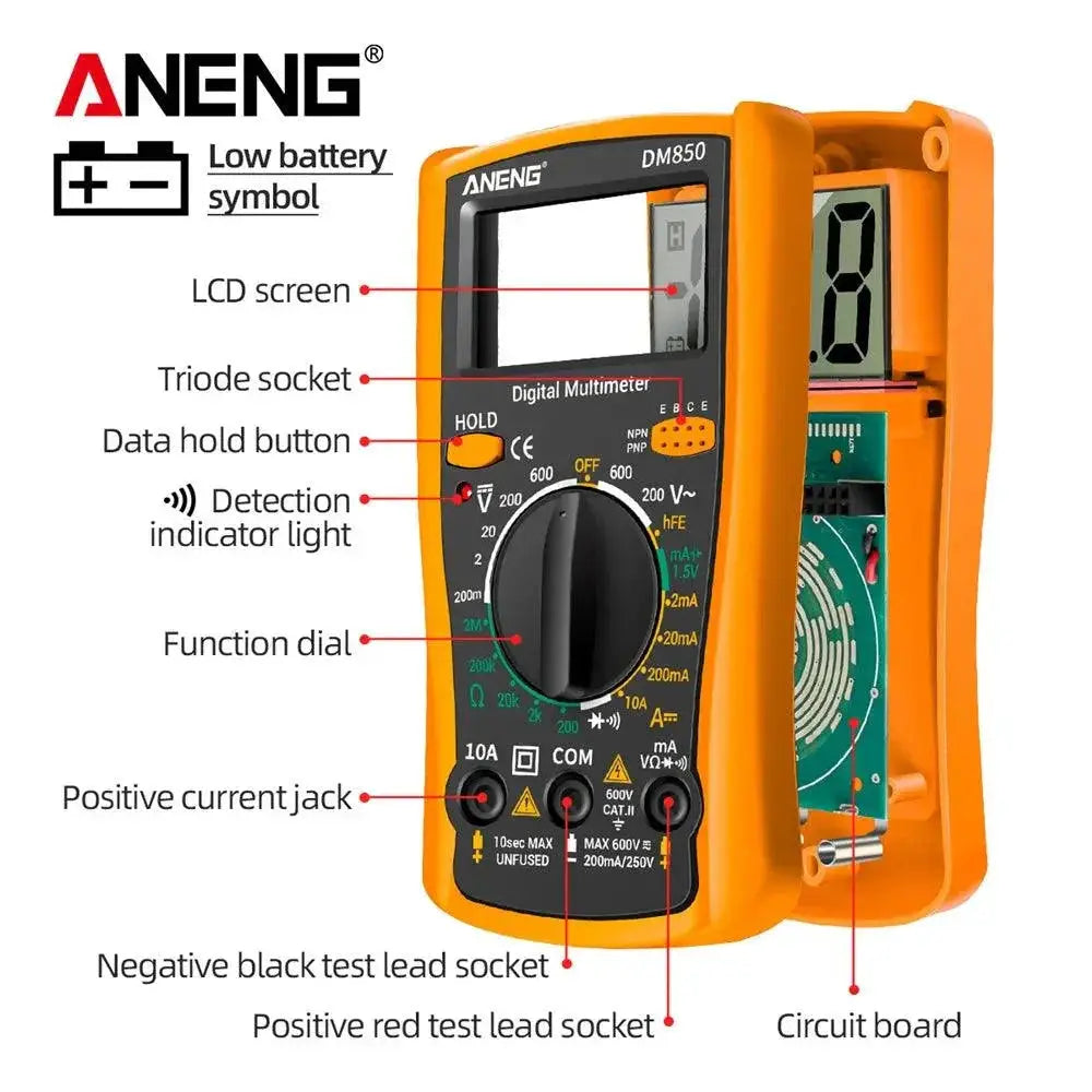 Digital Multimeter Auto AC DC Voltage Tester Pro Tool