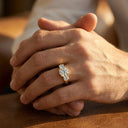 Moissanite Ring in Sterling Silver Three