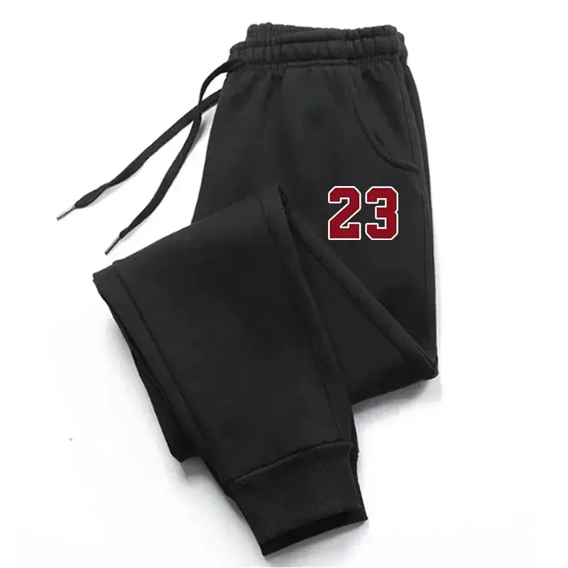 Mens Luxury Print Fleece Sweatpants Warm Jogging Pants