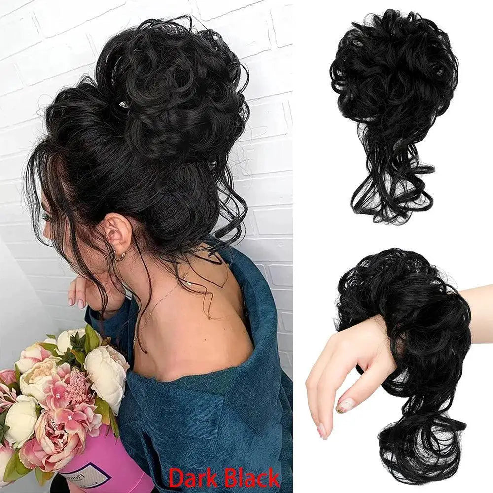 Messy Curly Chignon Bun Wig for Women Stylish Hairpiece