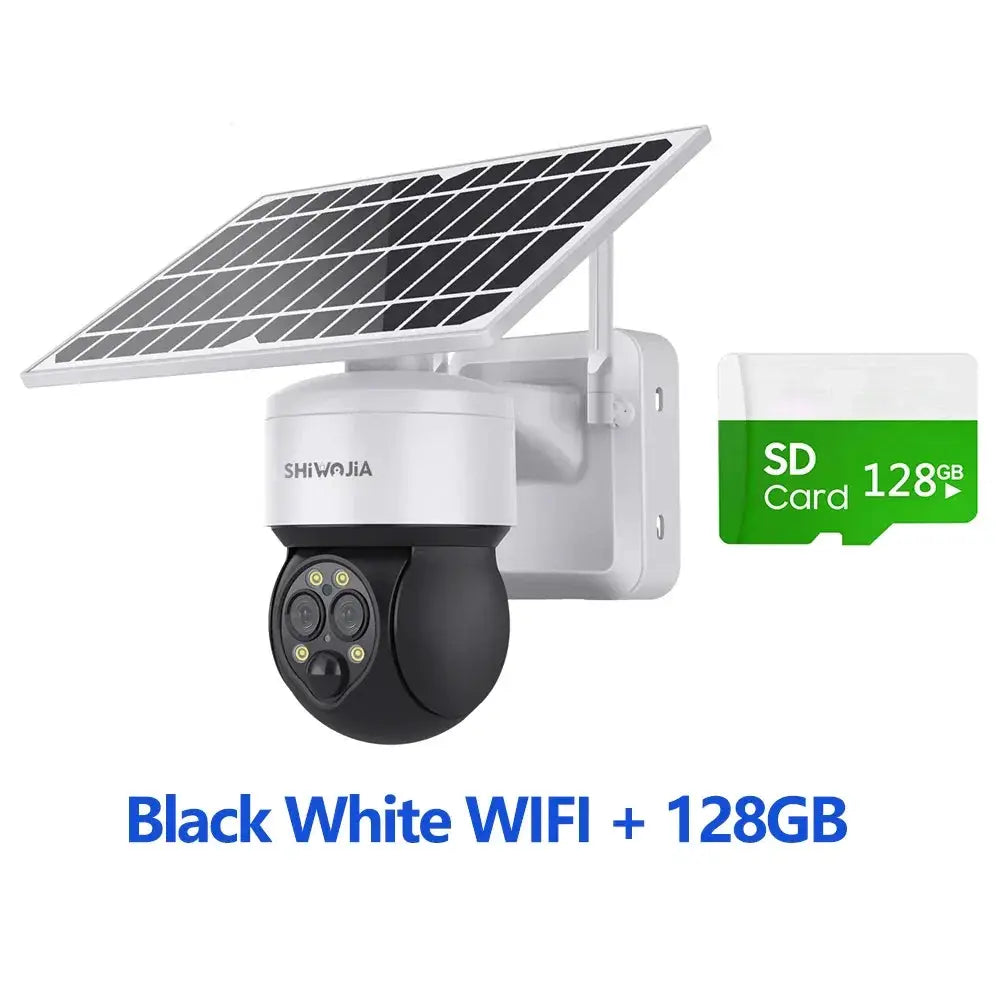 Shiwojia 4G Sim Solar Camera With WiFi 6W Dual Lens 12X Zoom