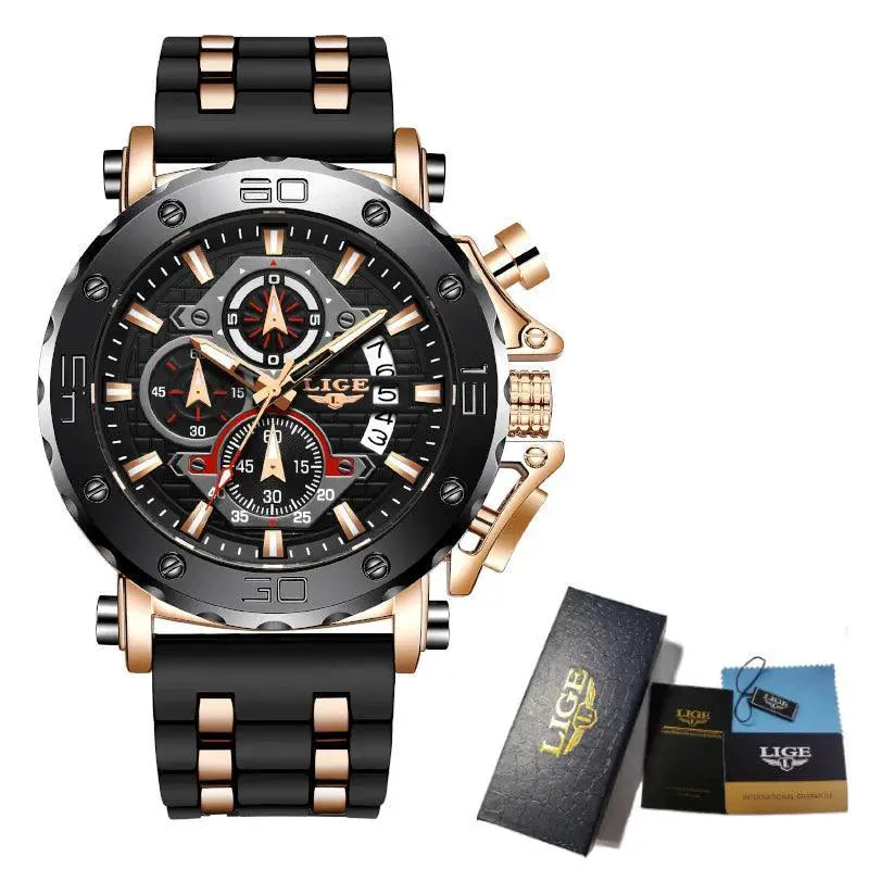 LIGE Luxury Chronograph Sports Watch Bold Style and Function