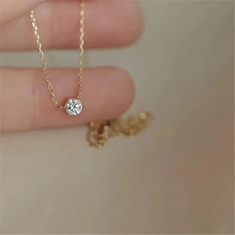 Zircon Pendant Necklace Elegant Bridal Jewelry For Women