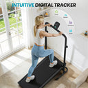 AKLUER Non Motorized Treadmill With Dual Flywheel LCD Screen