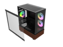 Thermaltake View 170 WS ARGB; Micro Chassis; Bottom Wood Trim; 3x120mm ARGB Lite Fans Included; 280mm Radiator Support; 340mm GPU Clearance; 180mm Max PSU Length; 160mm Air Cooler Max Height; mATX/mITX; Black; CA-1Z4-00M1WN-W